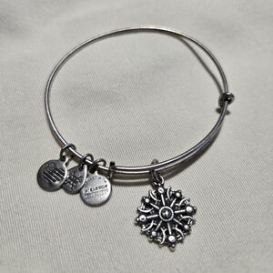 Alex and Ani Silver Compass Charm Bracelet